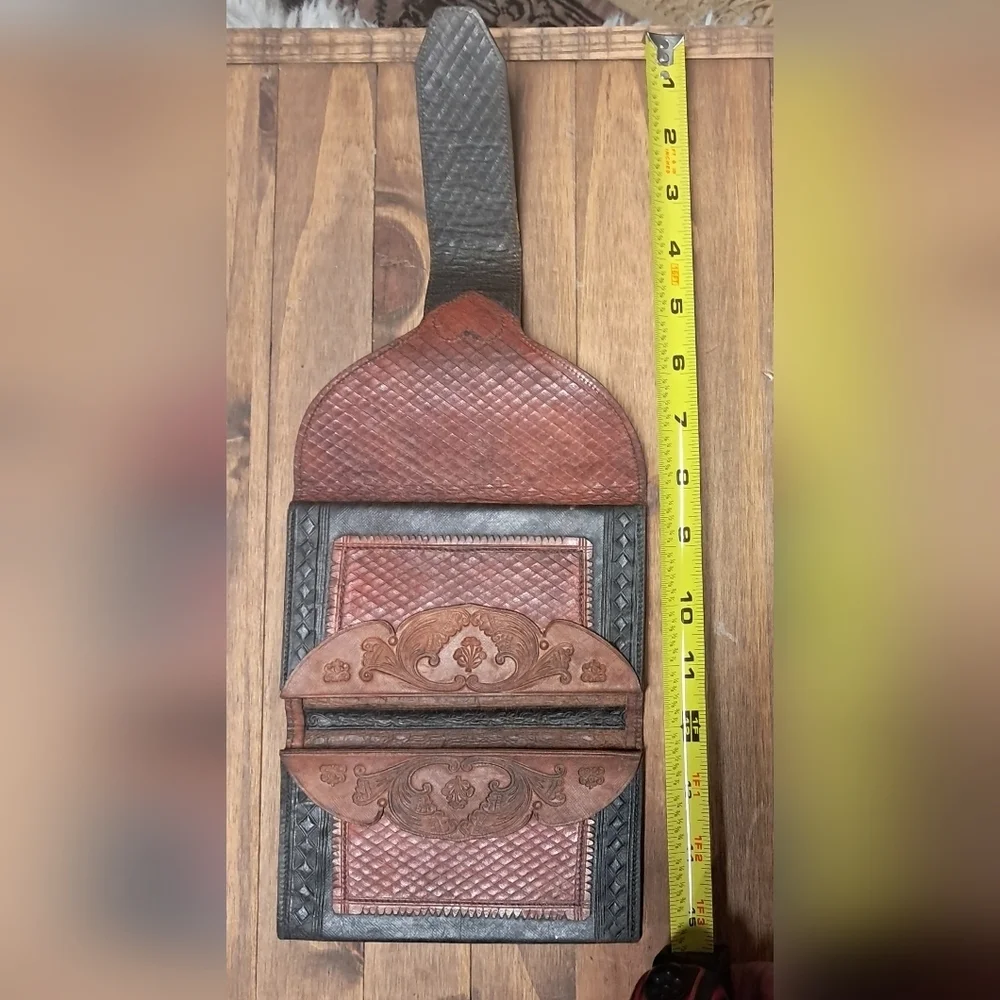 Vintage Hand Tooled Leather Bifold
